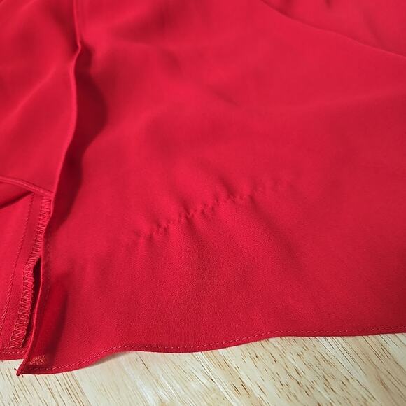 Joseph Ribkoff Women's Size 8 Red Wrap Dress Surplice Layered Flounce Hem Belted - Picture 7 of 11